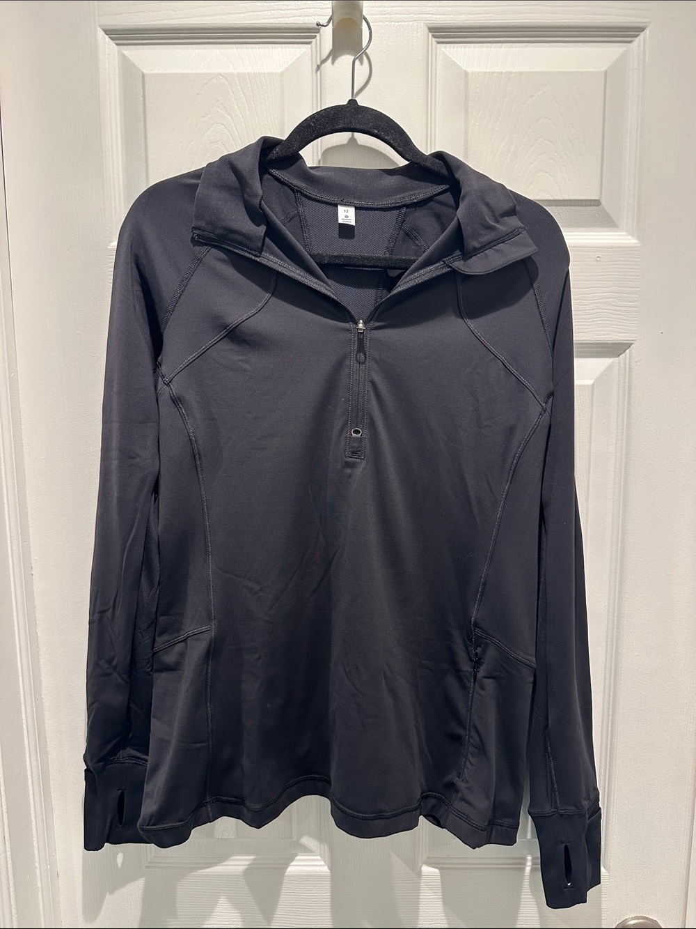lululemon athletica Black Long-Sleeve Quarter-Zip Hoodie Size 12 NWOT